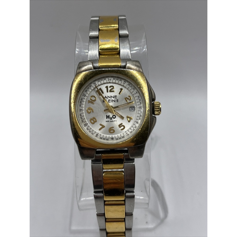 Anne Klein II H20 Women's Quartz Watch Date Two‎ Tone 10/2975- New Battery